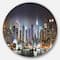 Designart - New York Times Square in Blue Light' Ultra Glossy Cityscape Circle Wall Art